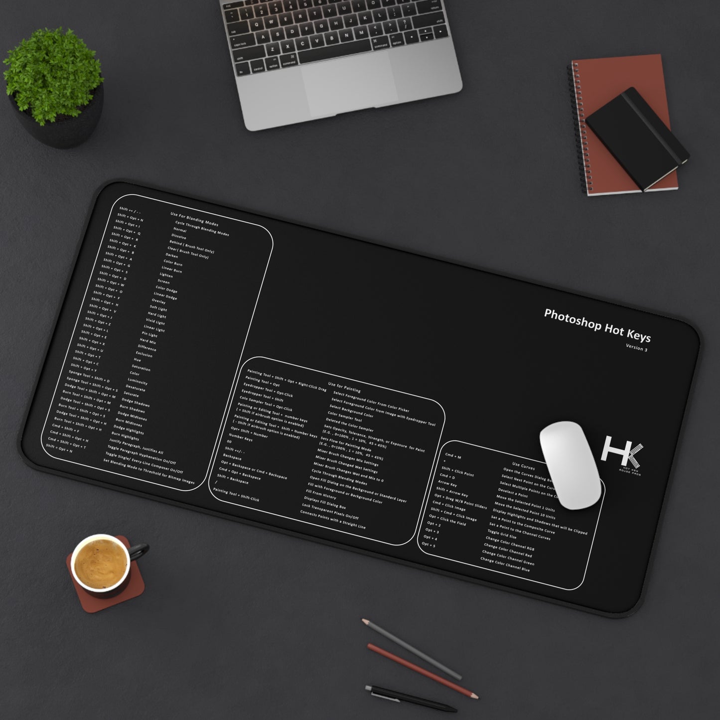Mac Photoshop Version 3 XL Hot Key Mouse Pad