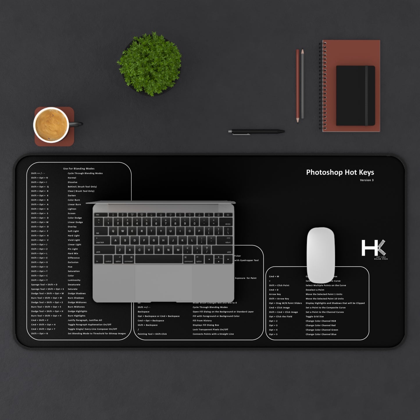 Mac Photoshop Version 3 XL Hot Key Mouse Pad