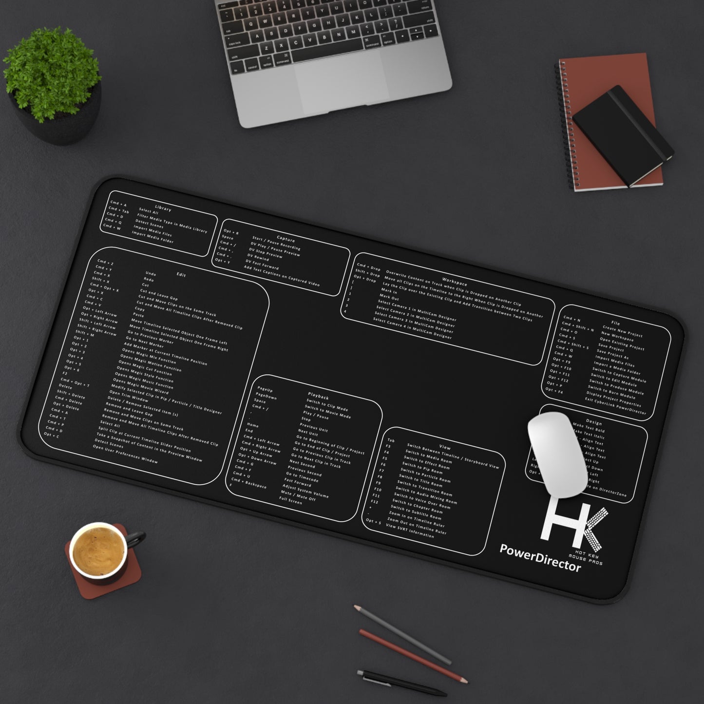 Mac PowerDirector XL Hot Key Mouse Pad