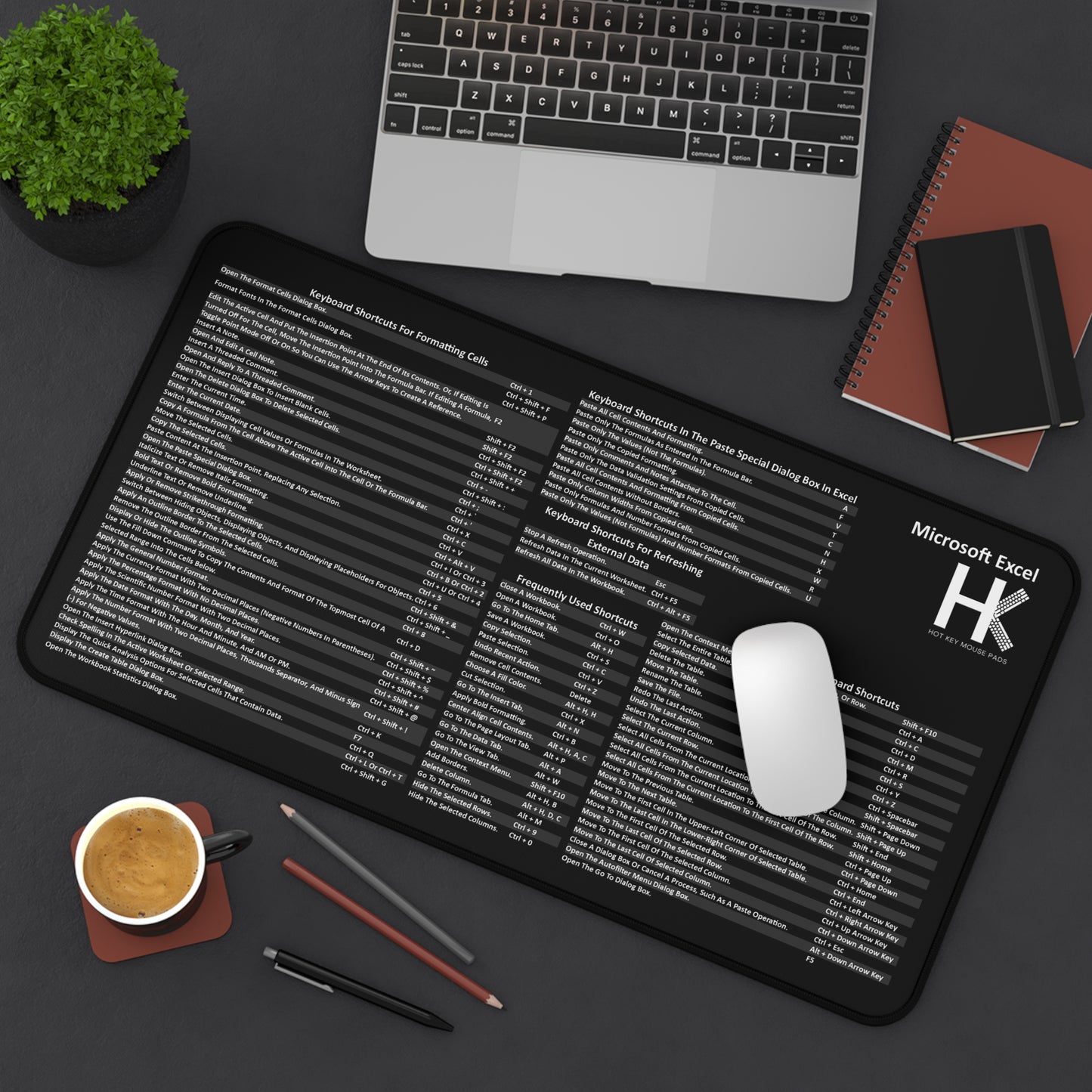Windows Excel Hot Keys Mouse Pad