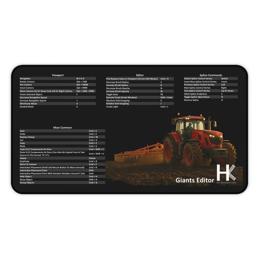 Mac Giants Editor Shortcut Key Mouse Pad — Tractor Keyboard Cheat Sheet