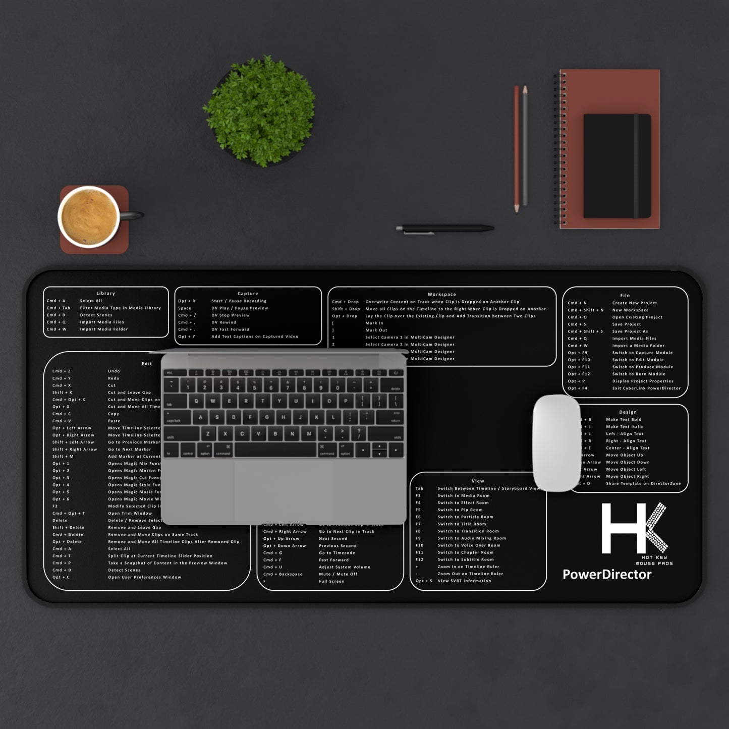 Mac PowerDirector XL Hot Key Mouse Pad