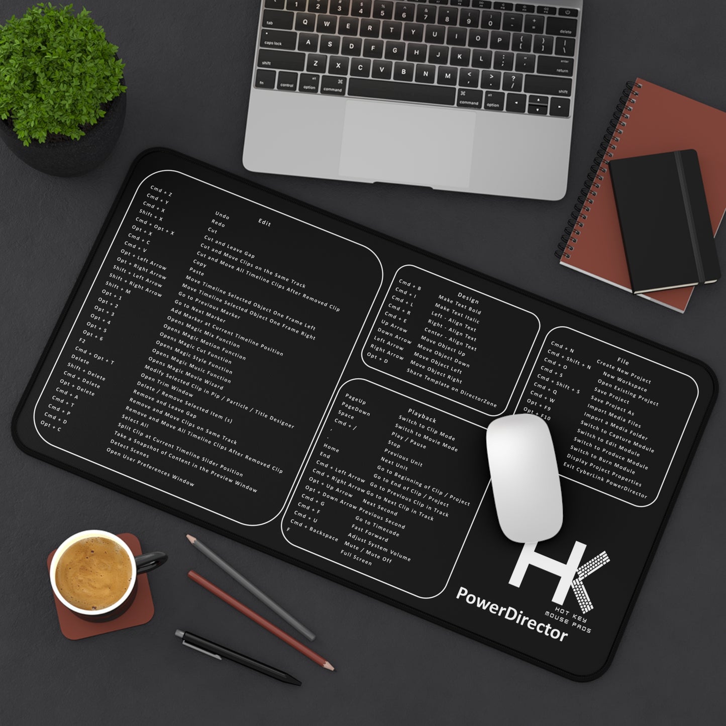 Mac PowerDirector Large Hot Key Mouse Pad