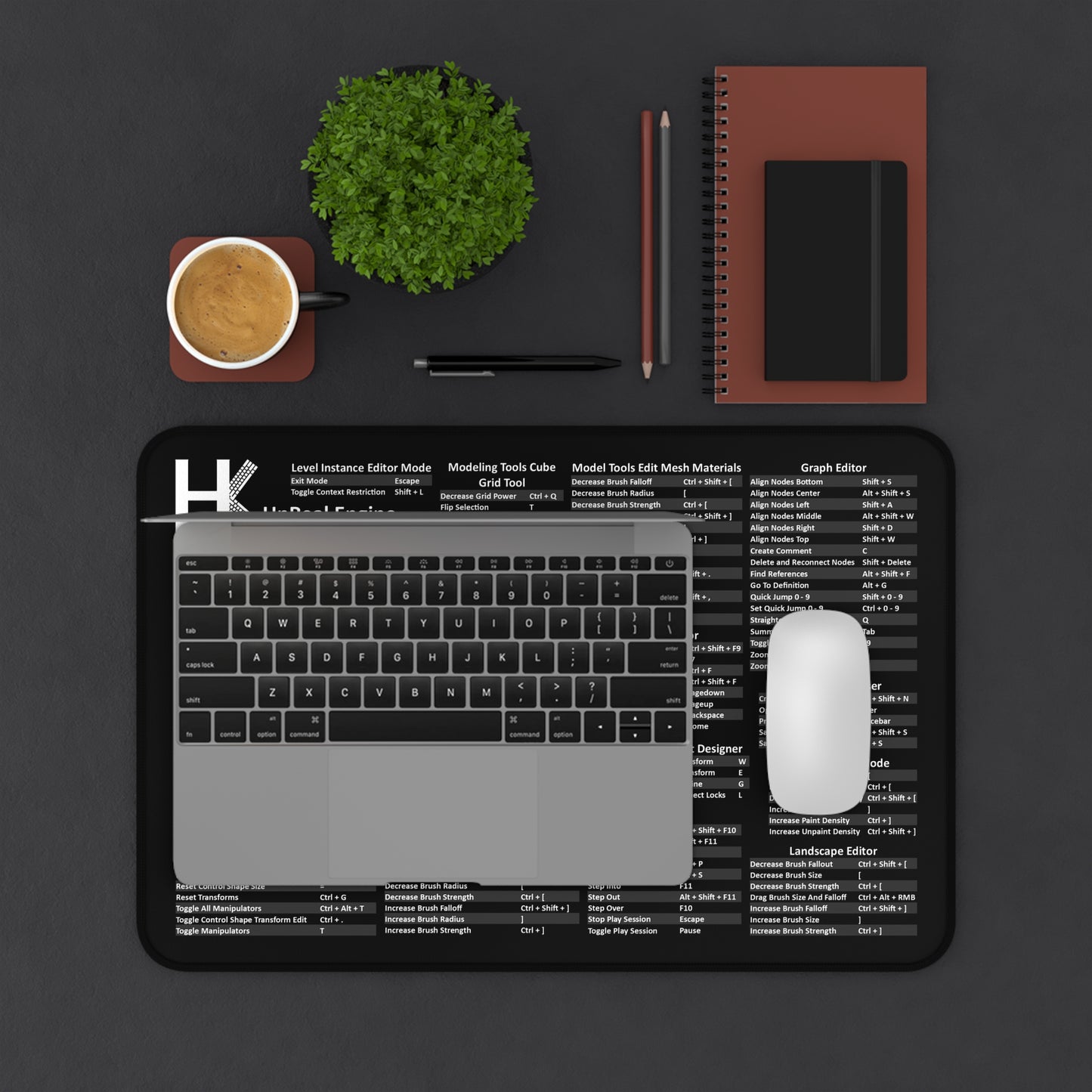 Windows UnReal Engine Hot Key Mouse Pad β Developer Shortcut Desk Mat for Gamers, Coders & Creators