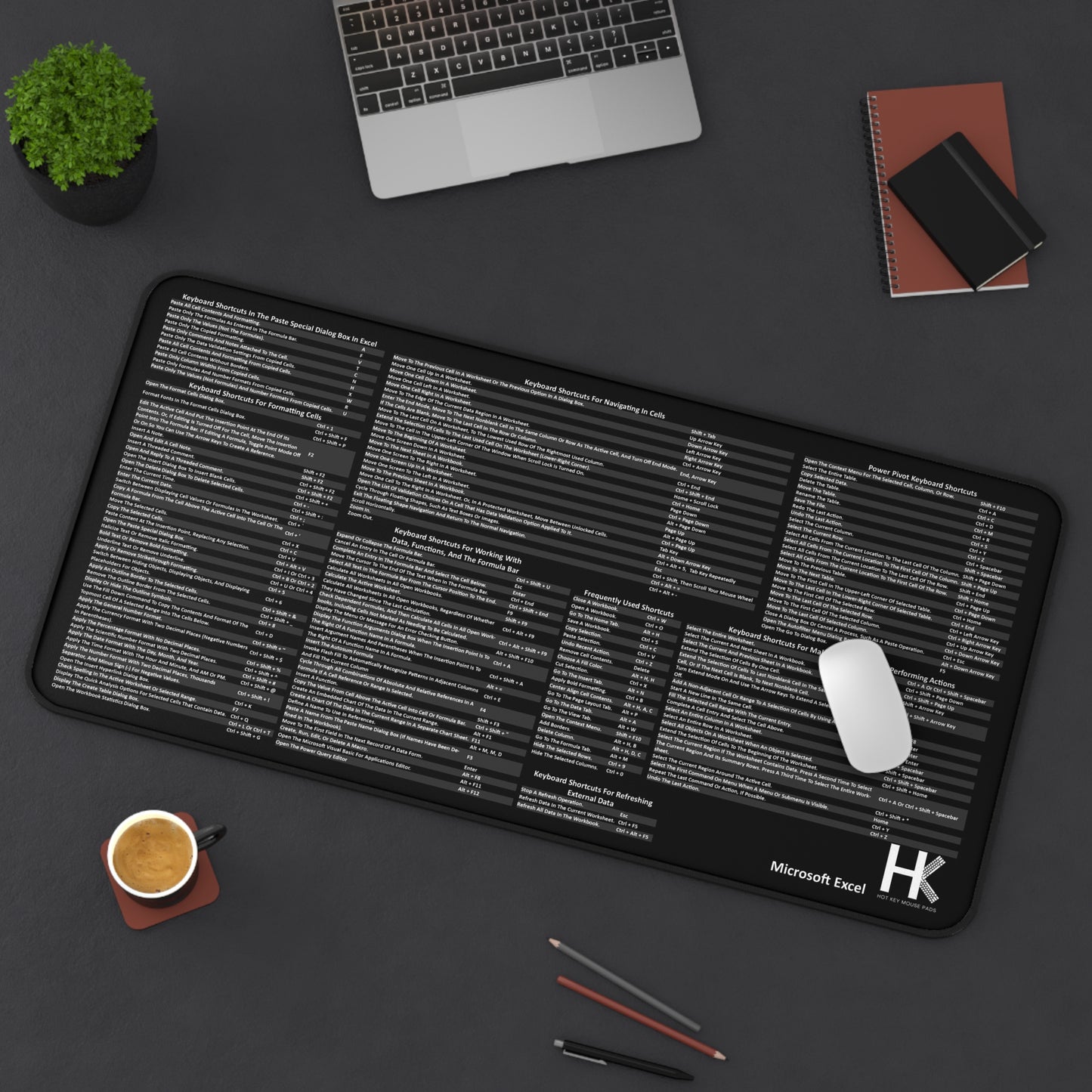 Windows Excel Hot Keys Mouse Pad
