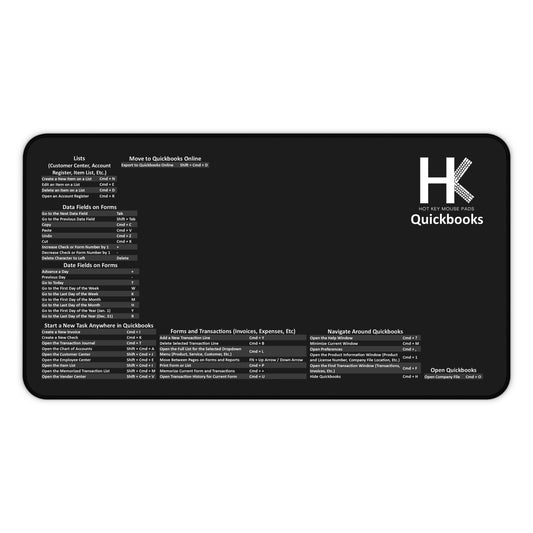 Mac QuickBooks Hot Key Mouse Pad - Reference Shortcut Key Mouse Pad for Accountants & Bookkeepers