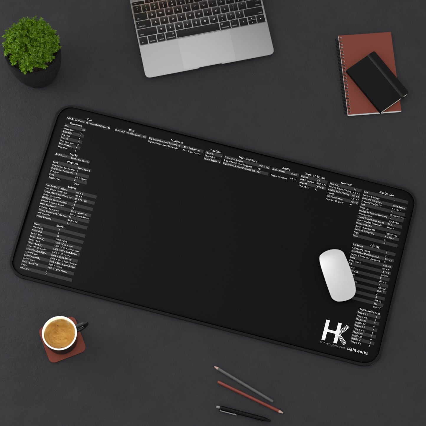 Windows Lightworks Hot Key Mouse Pad — Shortcut Reference Mouse Pad