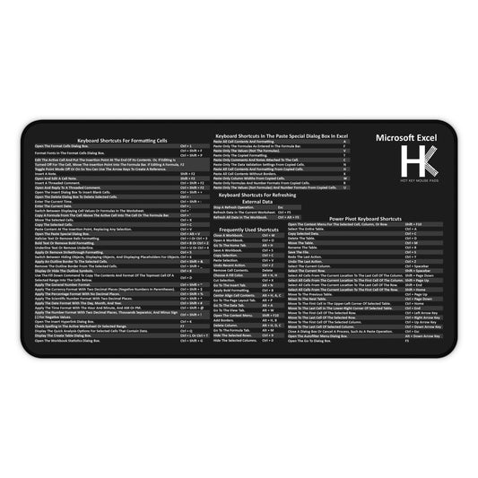 Windows Excel Hot Keys Mouse Pad