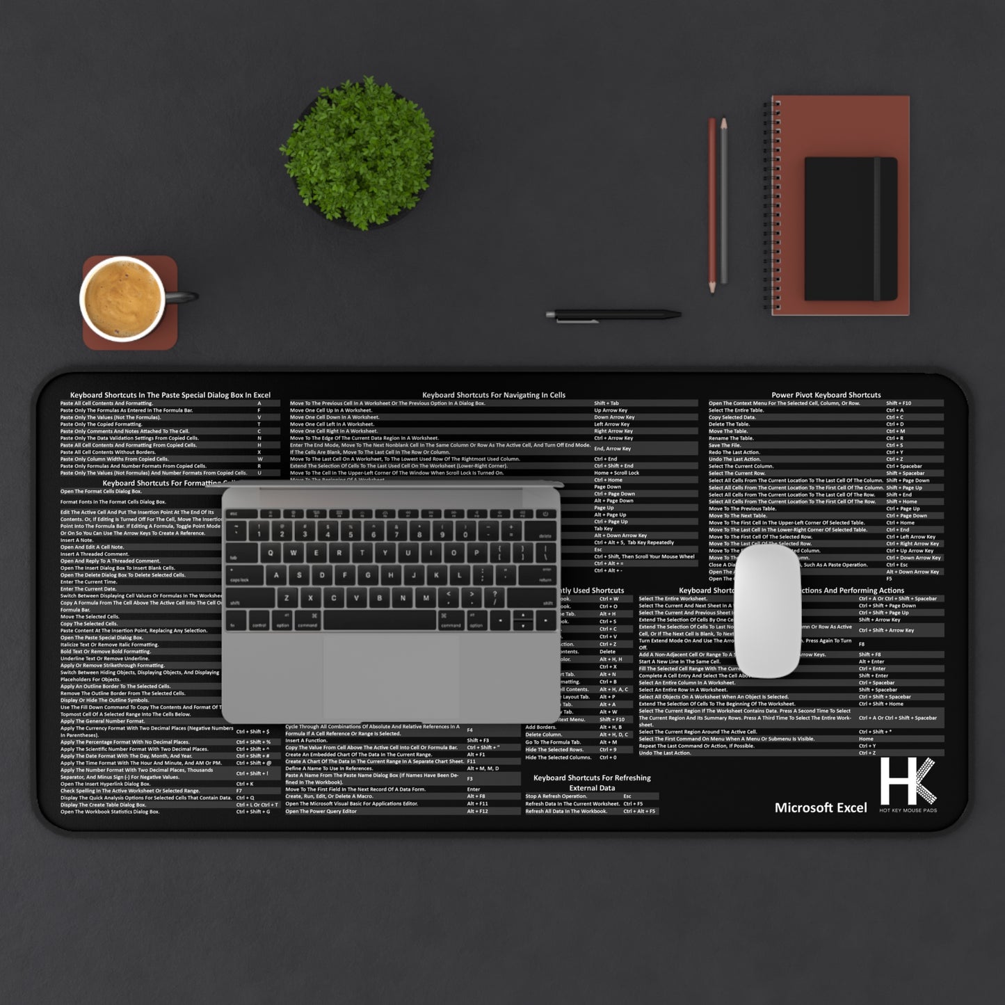 Windows Excel Hot Keys Mouse Pad