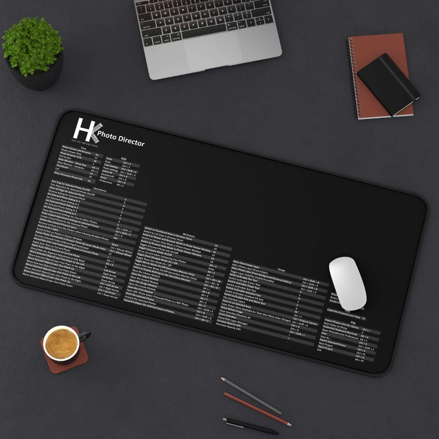 Windows Photo Director Hot Key Mouse Pad - Ultimate Shortcut Key Mouse Pad