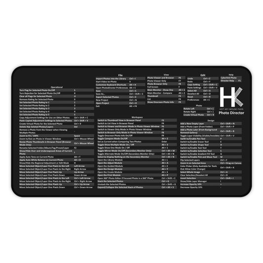 Windows Photo Director Hot Key Mouse Pad - Ultimate Shortcut Key Mouse Pad