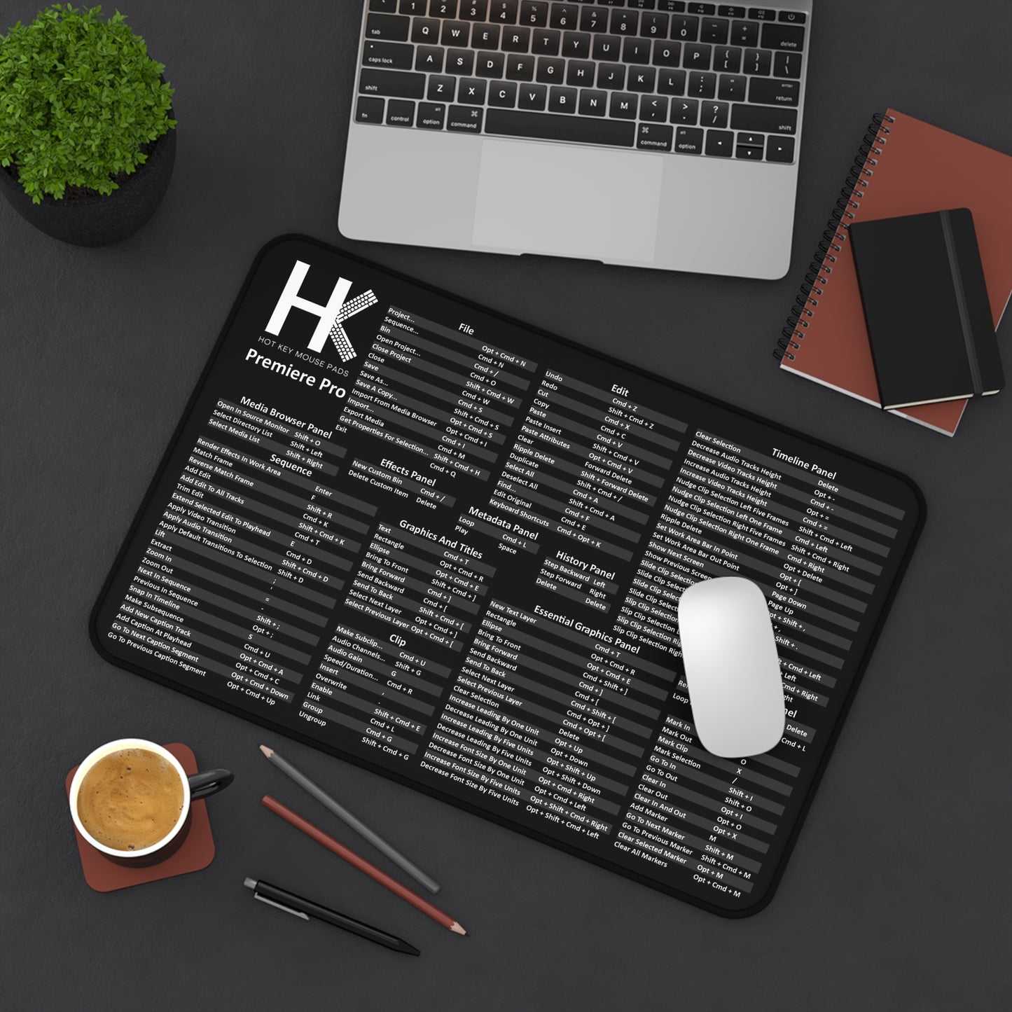 Mac Premiere Pro Hot Key Mouse Pad