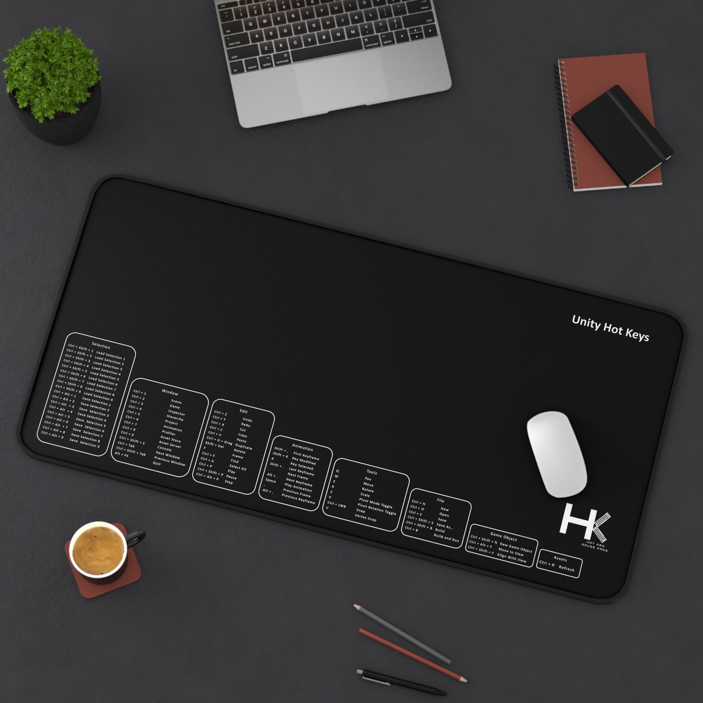 Windows Unity Hot Keys Mouse Pad XL