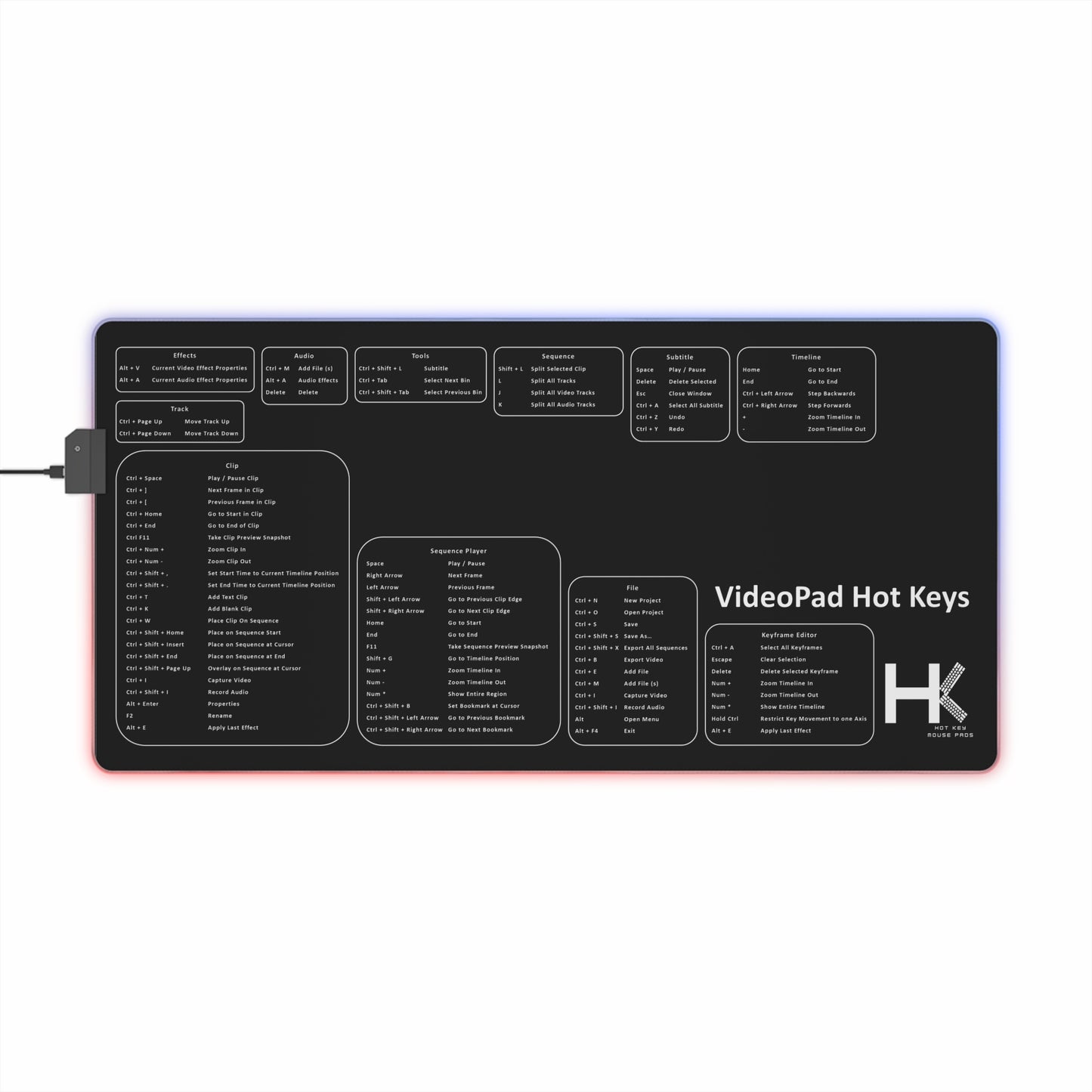 Windows VideoPad Hot Key LED Medium Mouse Pad