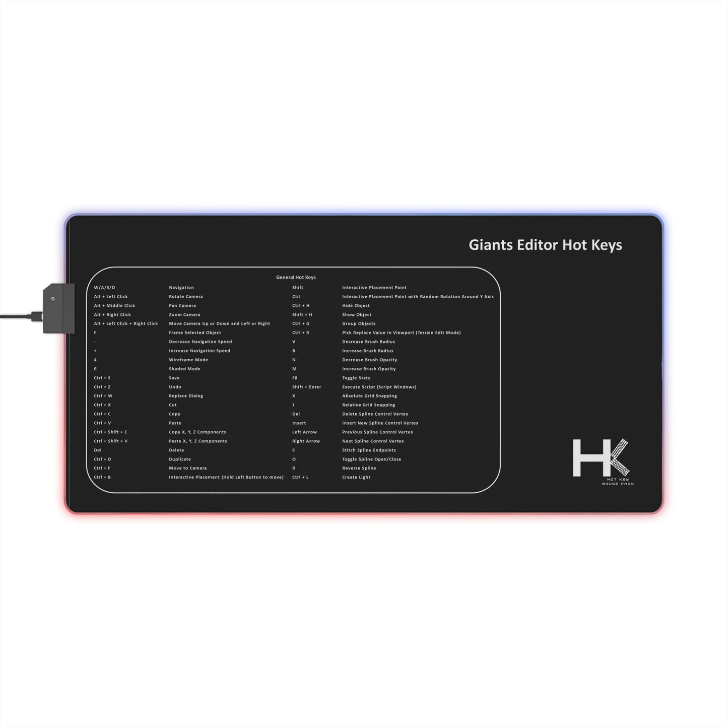 Windows Giants Hot Keys LED Small Mouse Pad