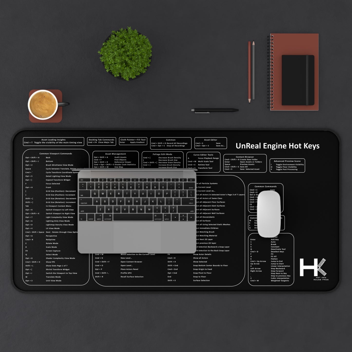 Mac Unreal Engine Hot Keys Mouse Pad XL