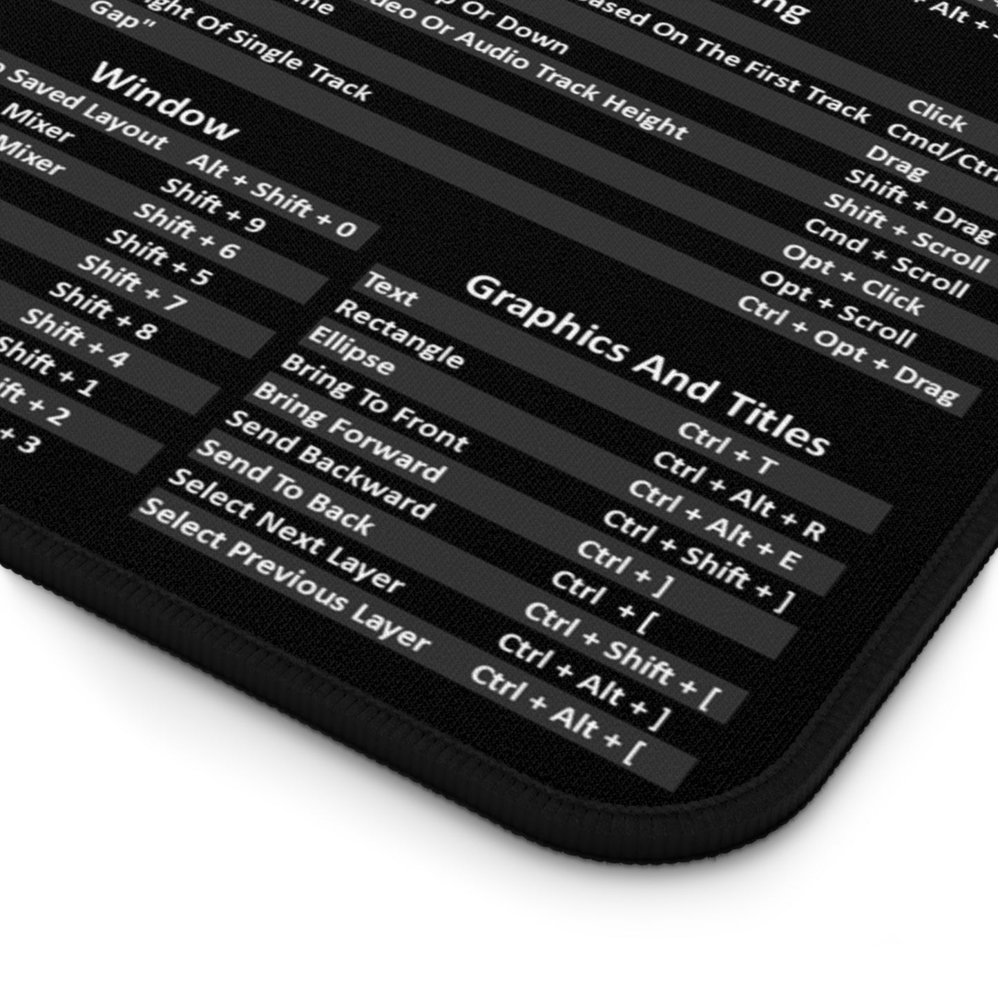 Windows Premiere Pro Hot Key Mouse Pad