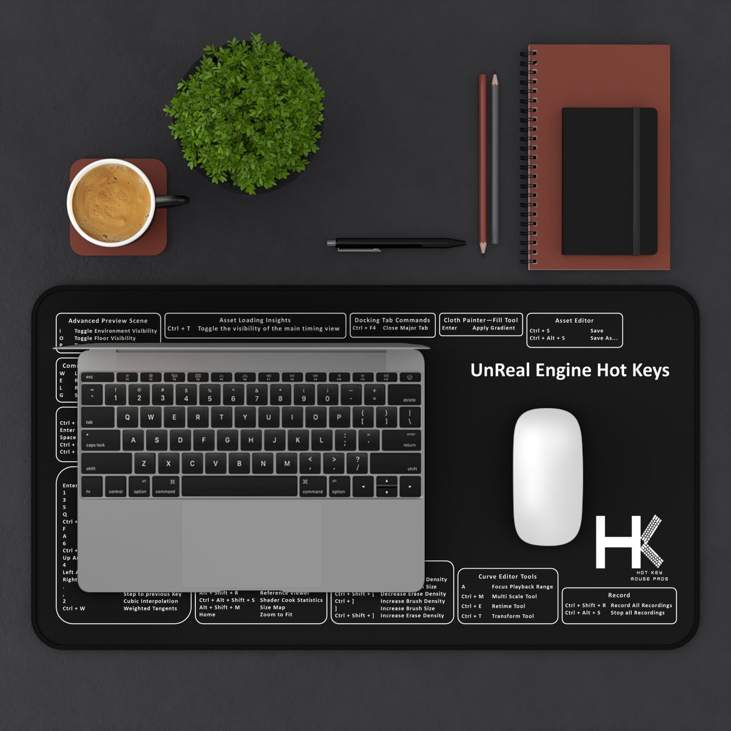 Windows UnReal Engine Hot Keys Mouse Pad Large