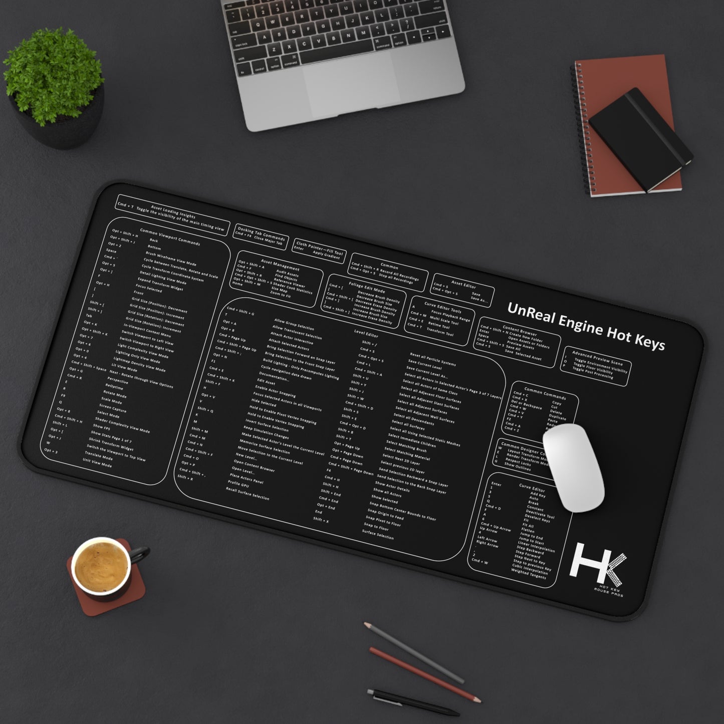 Mac Unreal Engine Hot Keys Mouse Pad XL