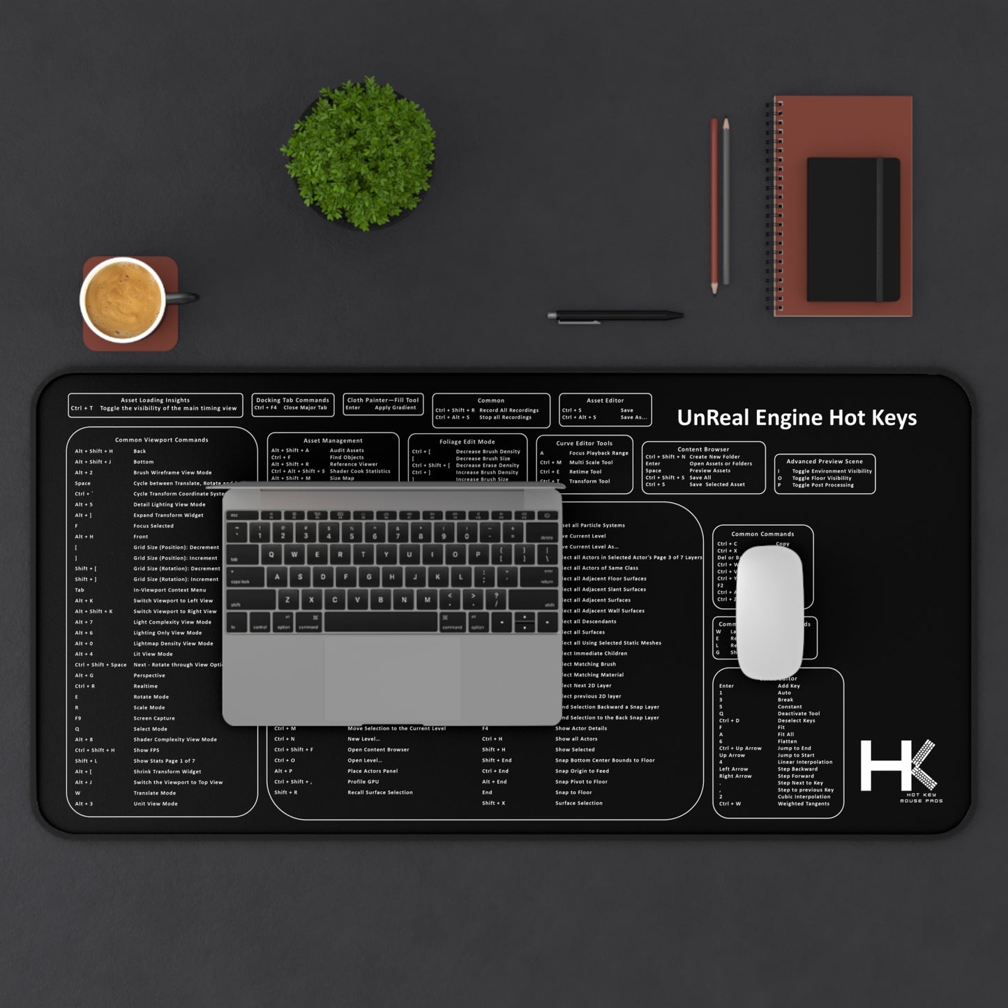 Windows UnReal Engine Hot Keys Mouse Pad XL