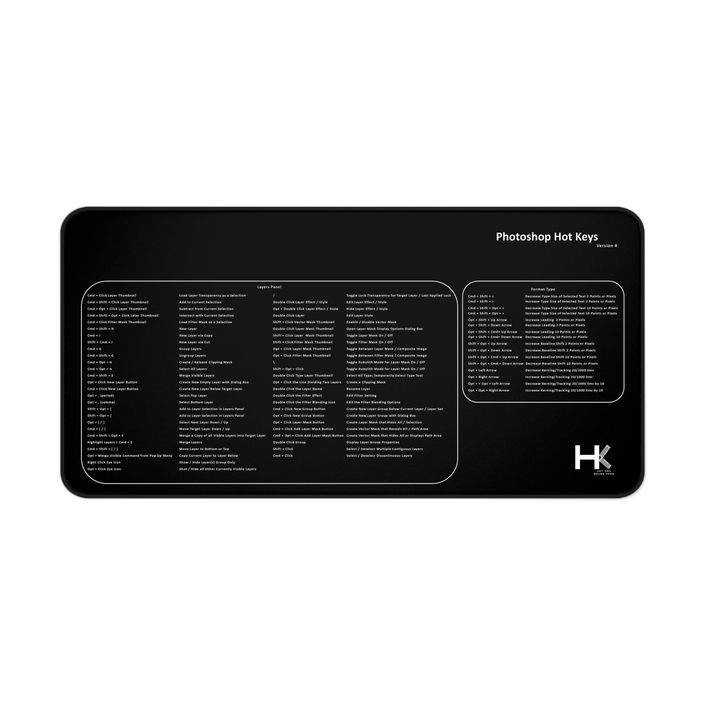 Mac Photoshop Version 4 XL Hot Key Mouse Pad