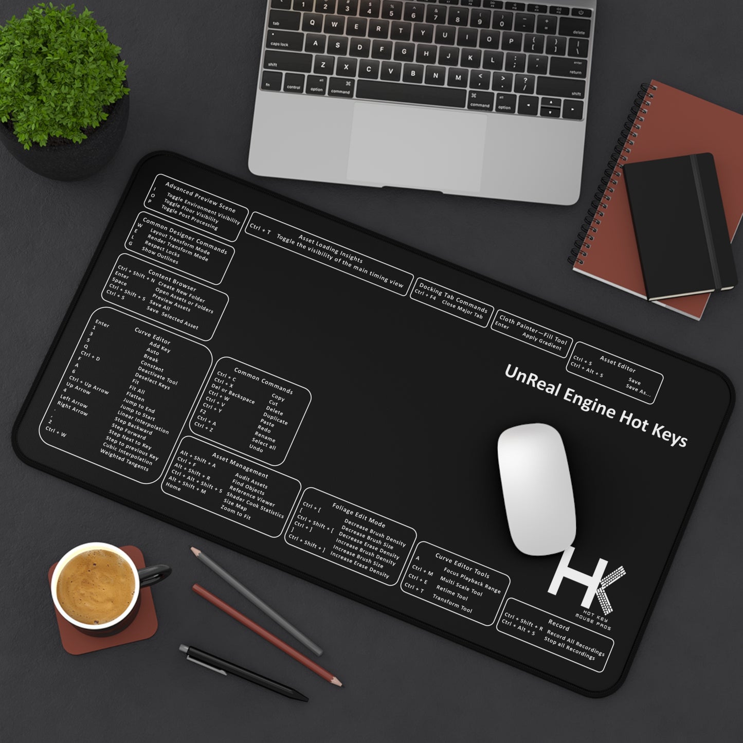 Windows UnReal Engine Hot Keys Mouse Pad Large