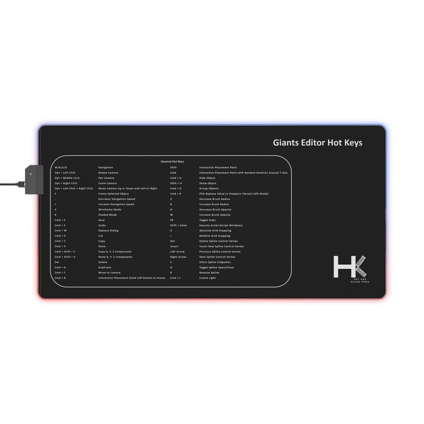 Mac Giants Hot Keys LED Small Mouse Pad