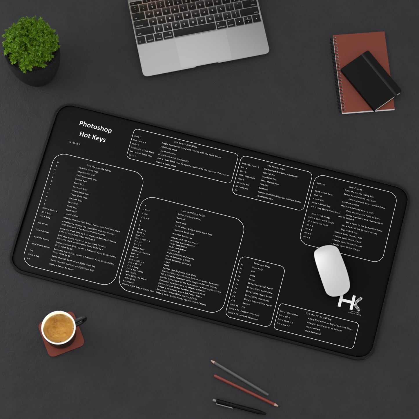 Windows Photoshop Version 1 XL Hot Key Mouse Pad