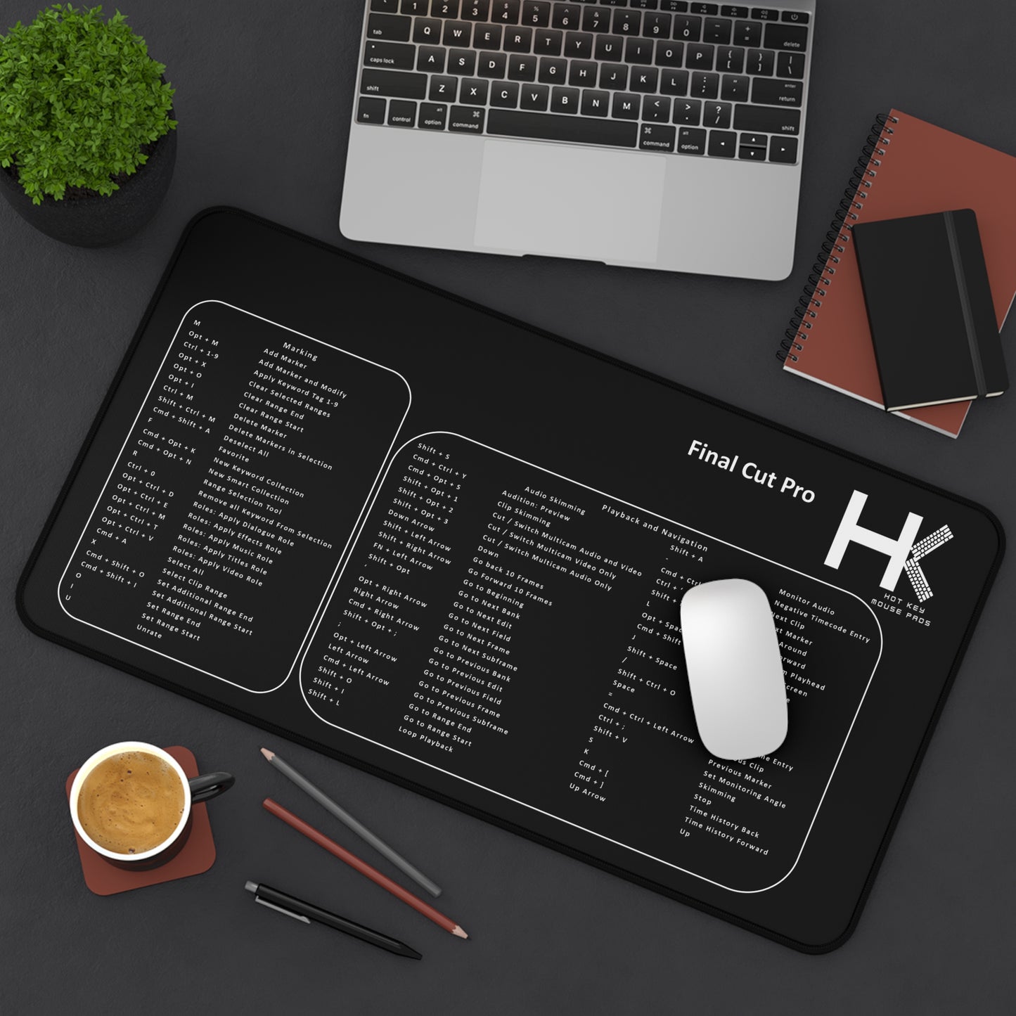 Mac Final Cut Pro Large Hot Key Mouse Pad