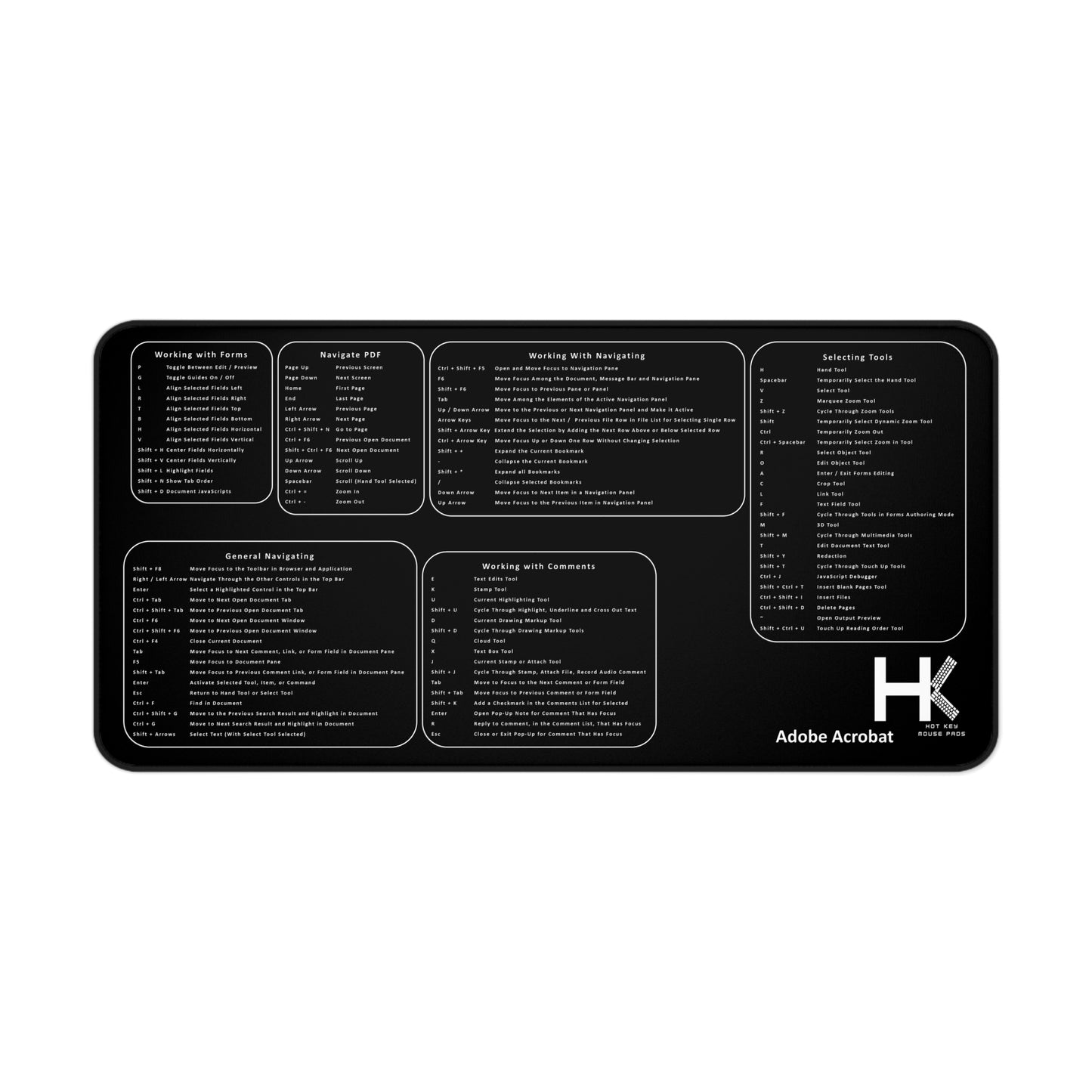 Windows Adobe Acrobat Hot Key Mouse Pad XL