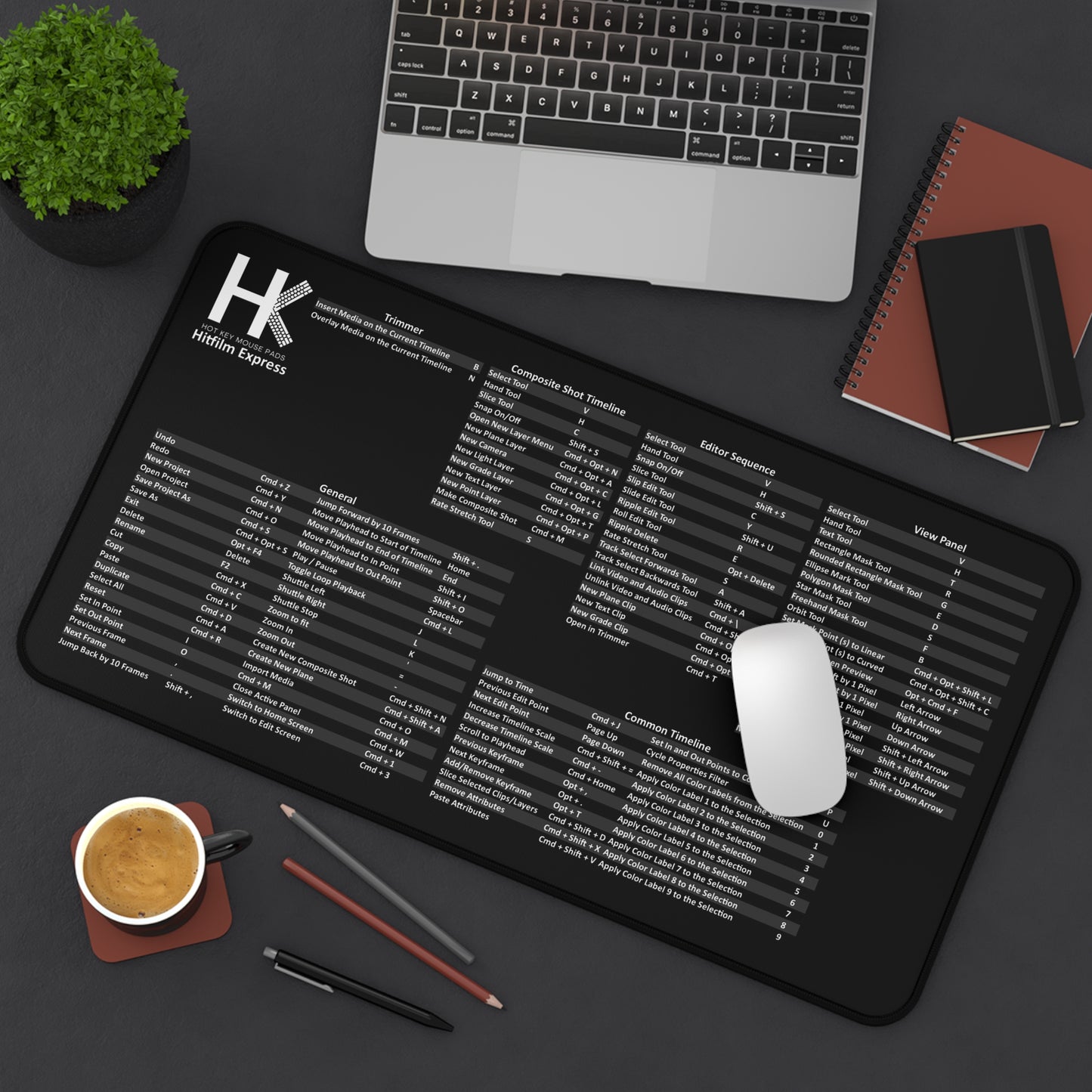 Mac Hitfilm Express Hot Key Mouse Pad - Ultimate Shortcut Key Mouse Pad