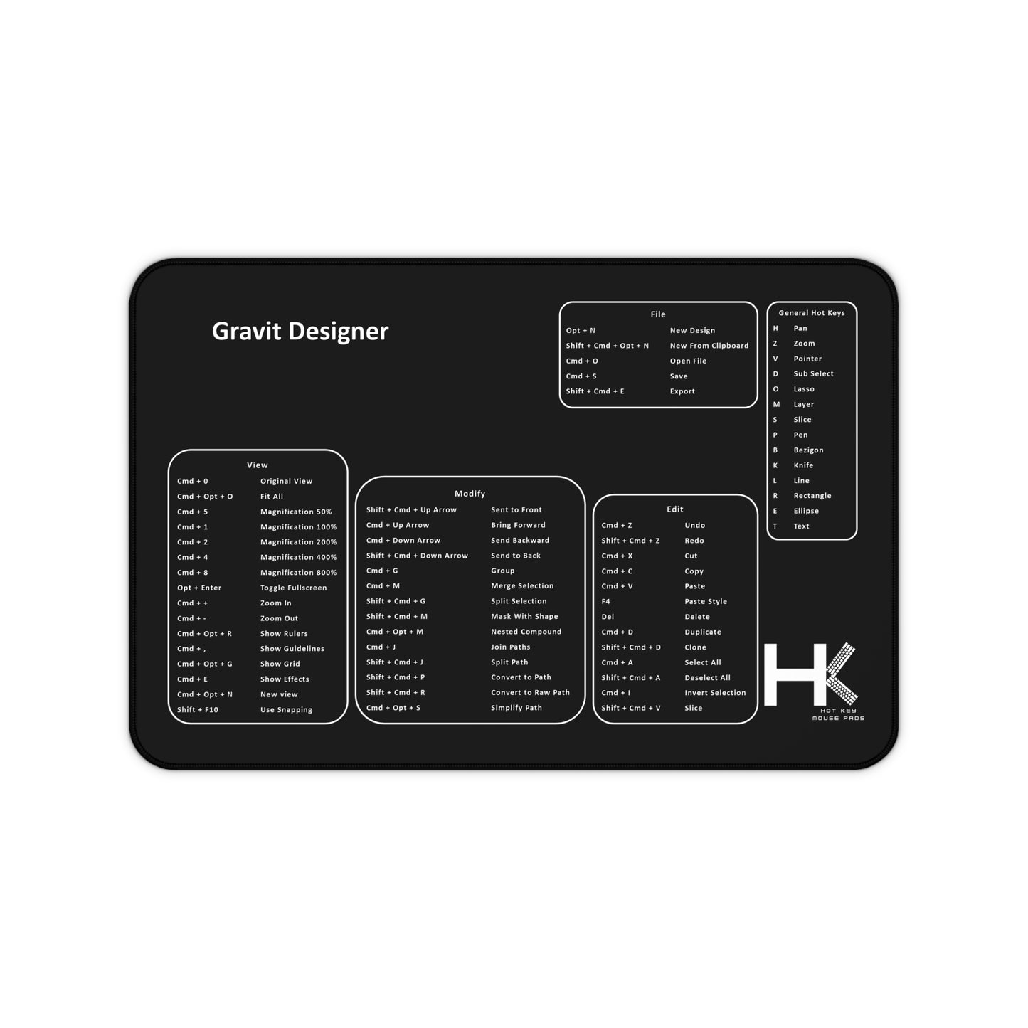 Mac Gravit Designer Hot Key Medium Mouse Pad