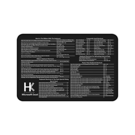 Windows Excel Hot Keys Mouse Pad