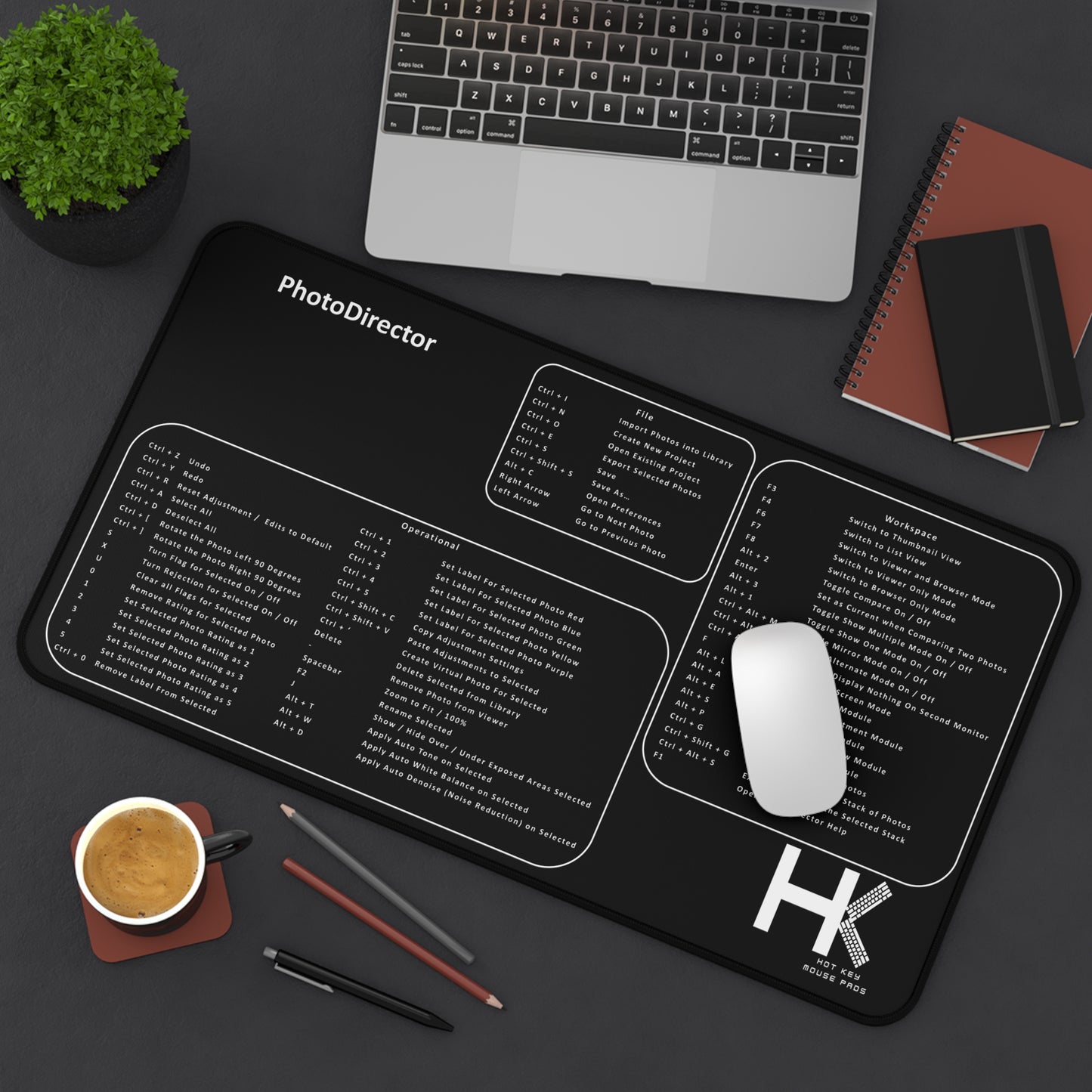 Windows PhotoDirector Large Hot Key Mouse Pad