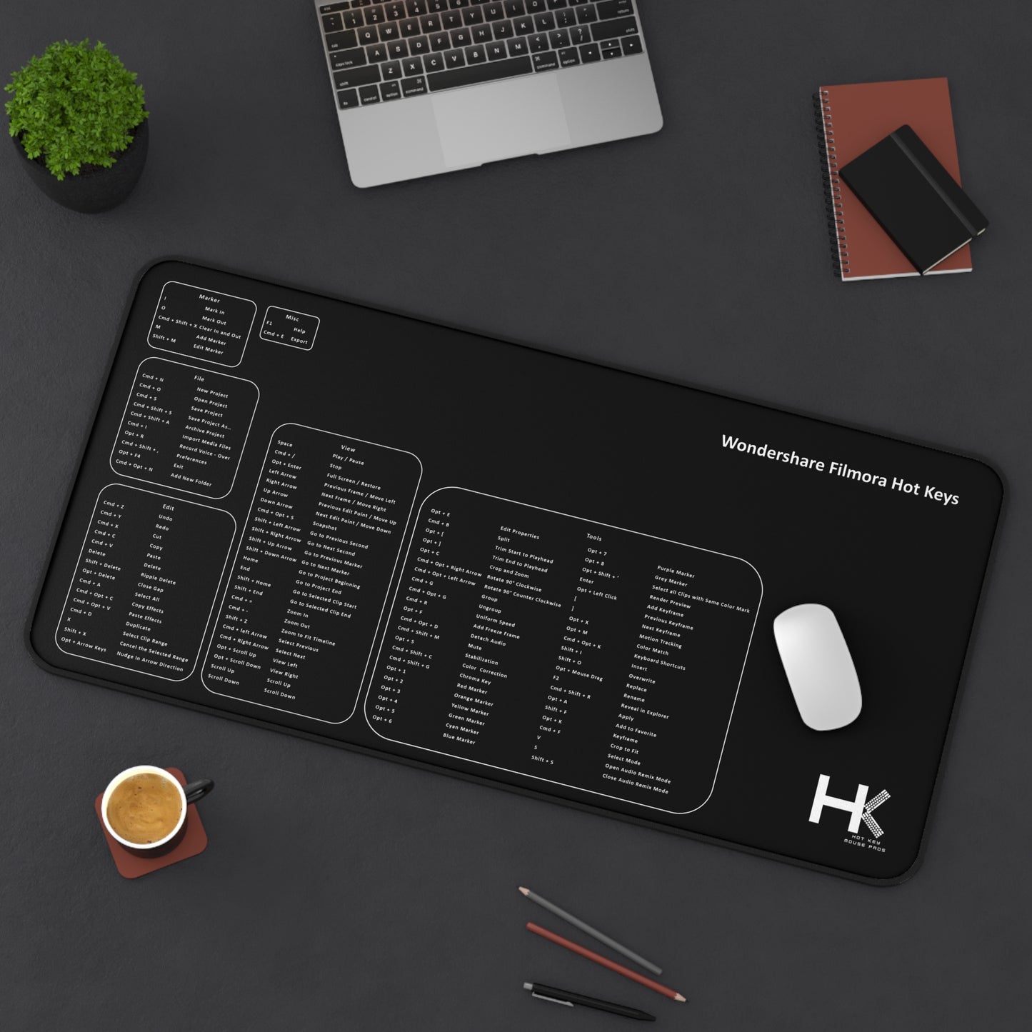 Mac Wondershare Filmora Hot Key Mouse Pad XL