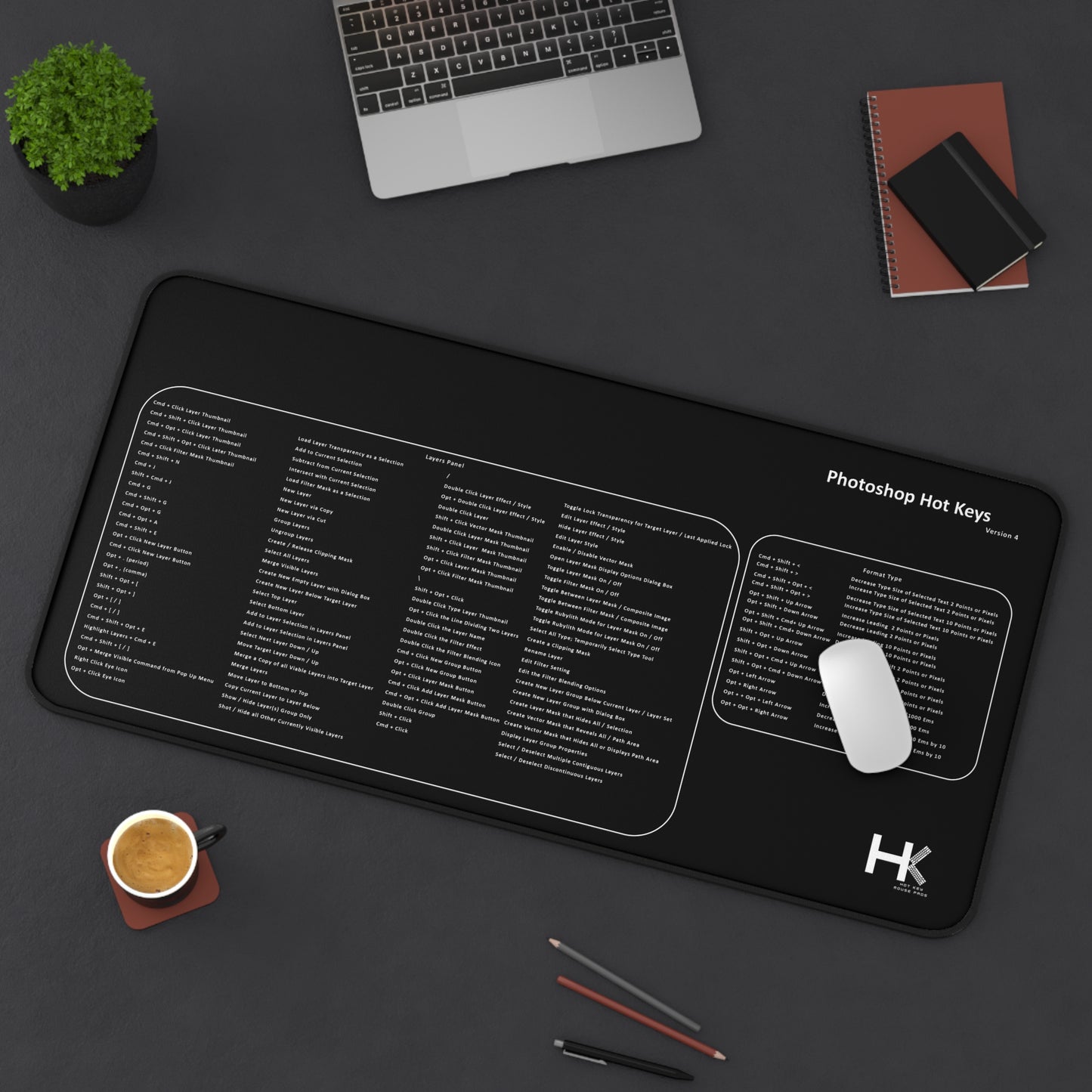 Mac Photoshop Version 4 XL Hot Key Mouse Pad