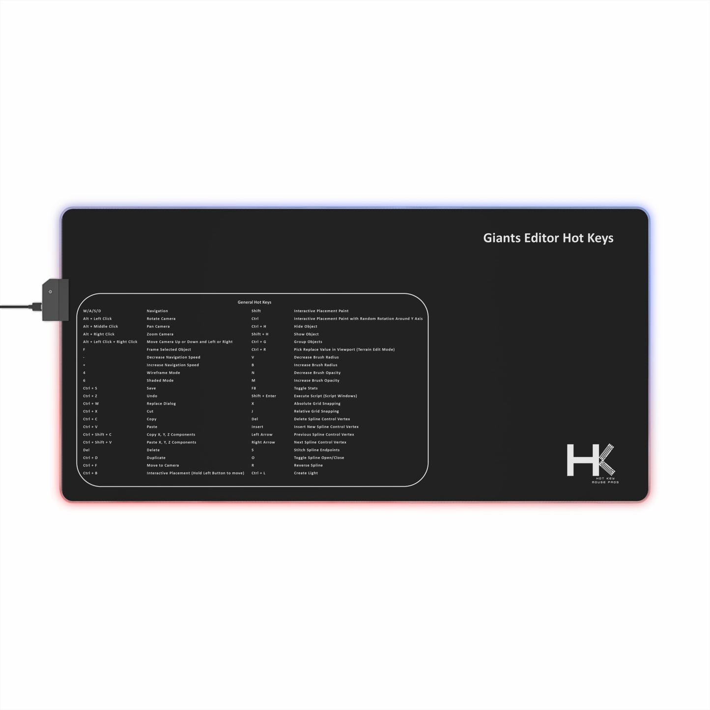 Windows Giants Hot Keys LED Mouse Pad Medium