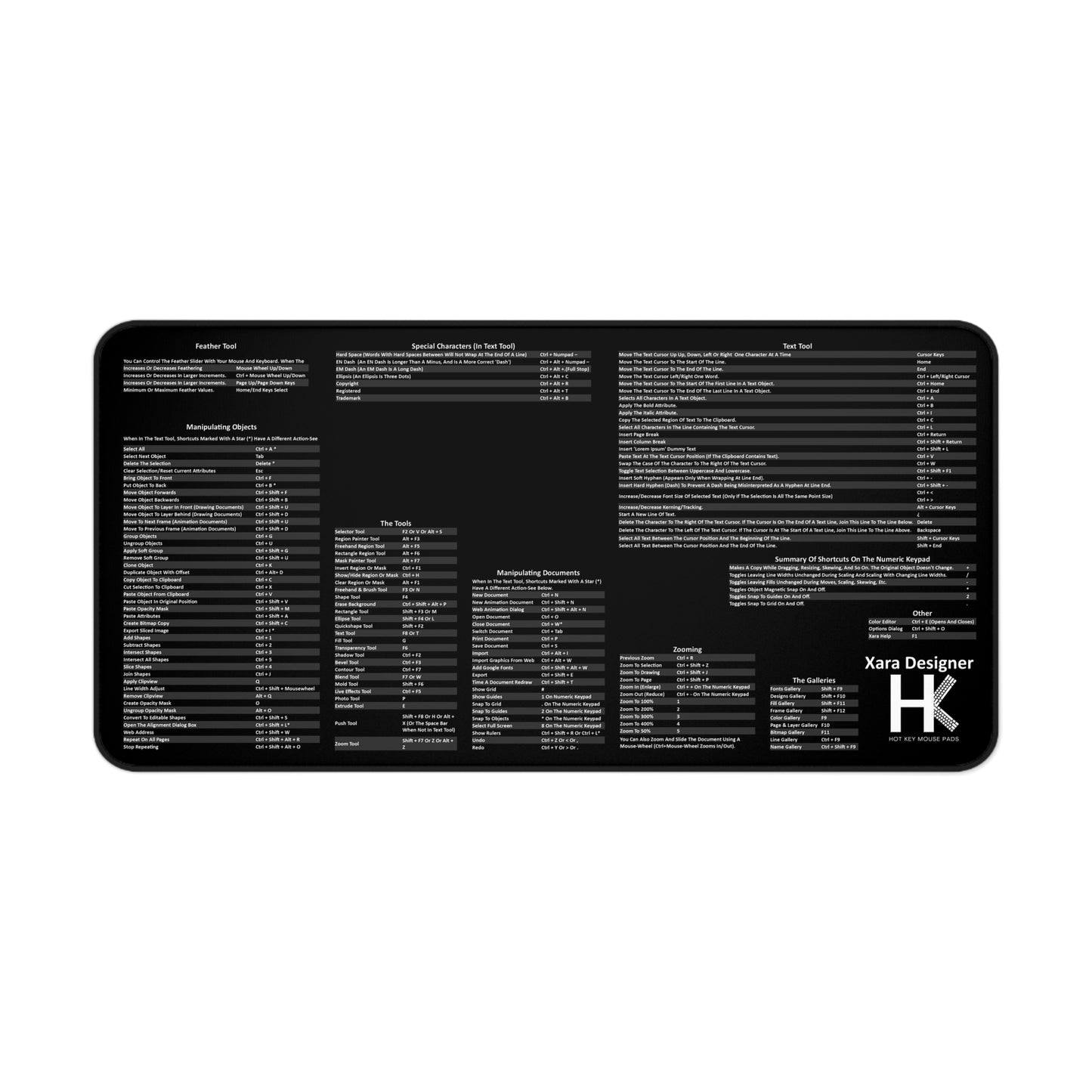 Xara Designer Windows Hot Key Mouse Pad