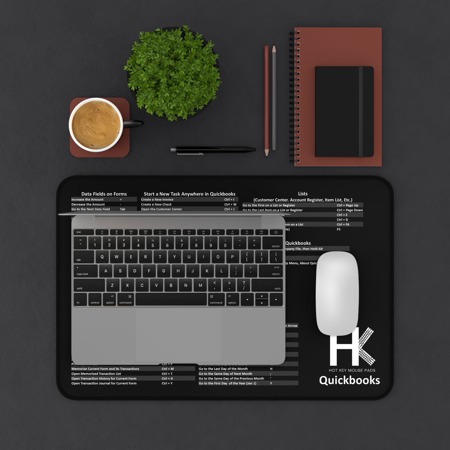 Windows QuickBooks Hot Key Mouse Pad - Reference Shortcut Key Mouse Pad for Accountants & Bookkeepers