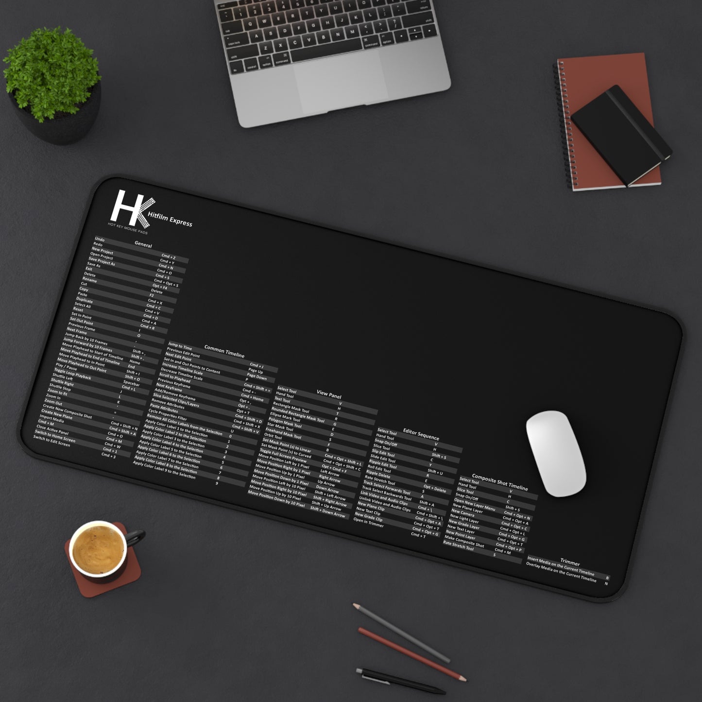 Mac Hitfilm Express Hot Key Mouse Pad - Ultimate Shortcut Key Mouse Pad