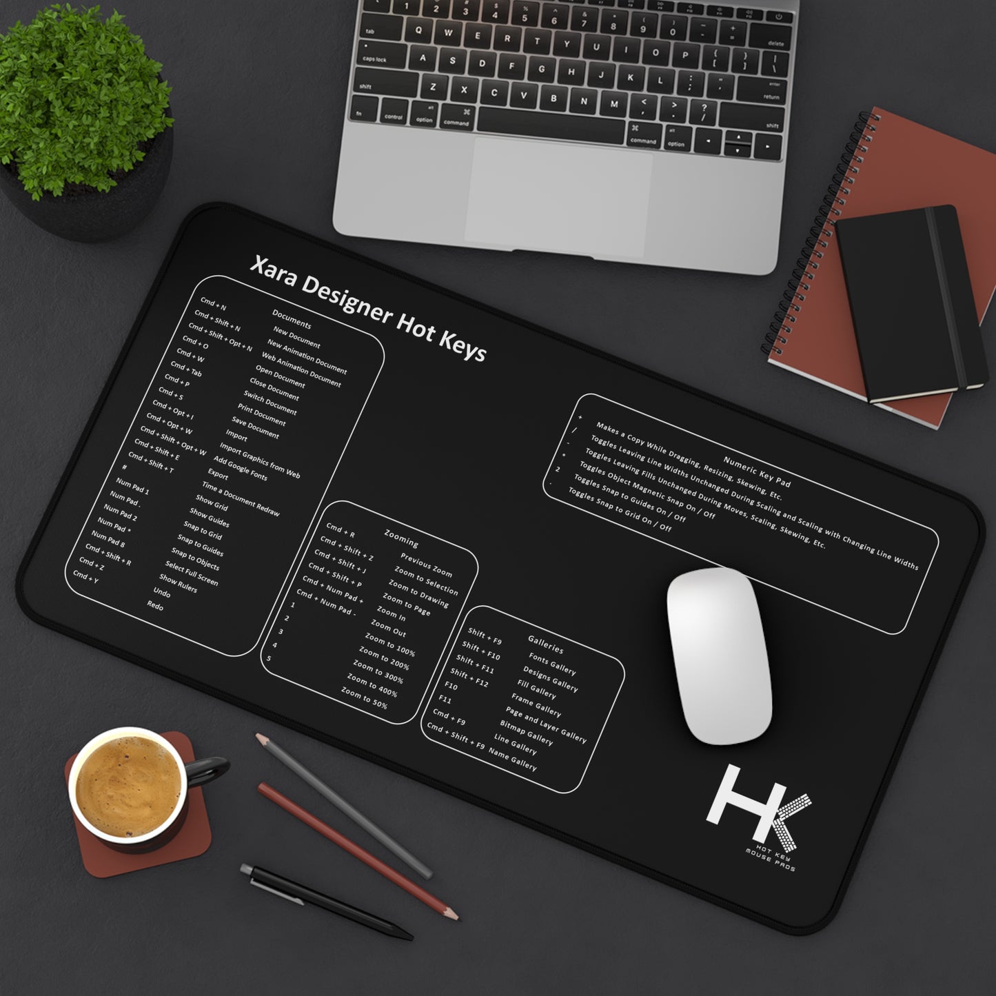 Mac Xara Designer Hot Key Mouse Pad Large