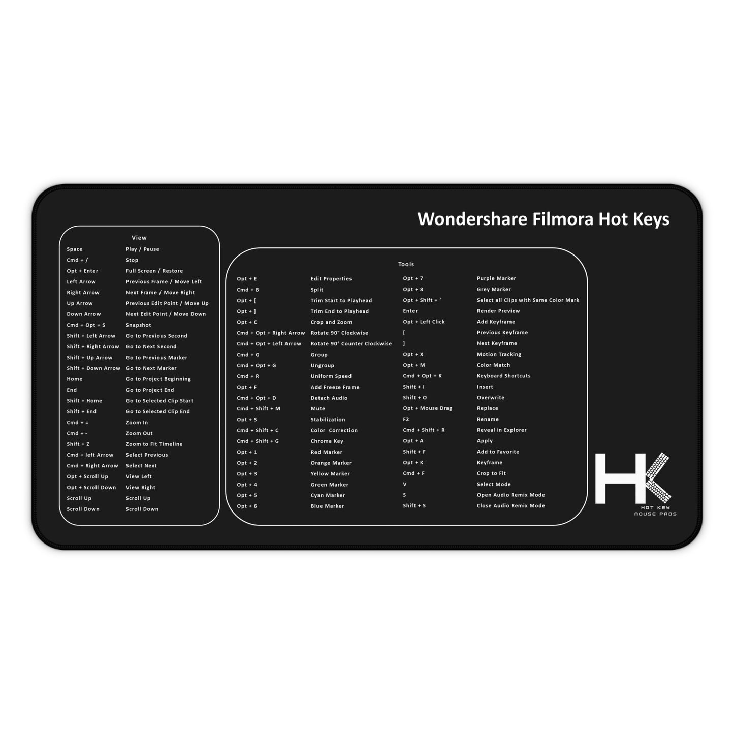 Mac Wondershare Filmora Hot Key Mouse Pad Large