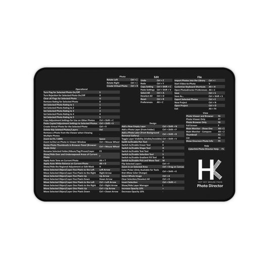 Windows Photo Director Hot Key Mouse Pad - Ultimate Shortcut Key Mouse Pad