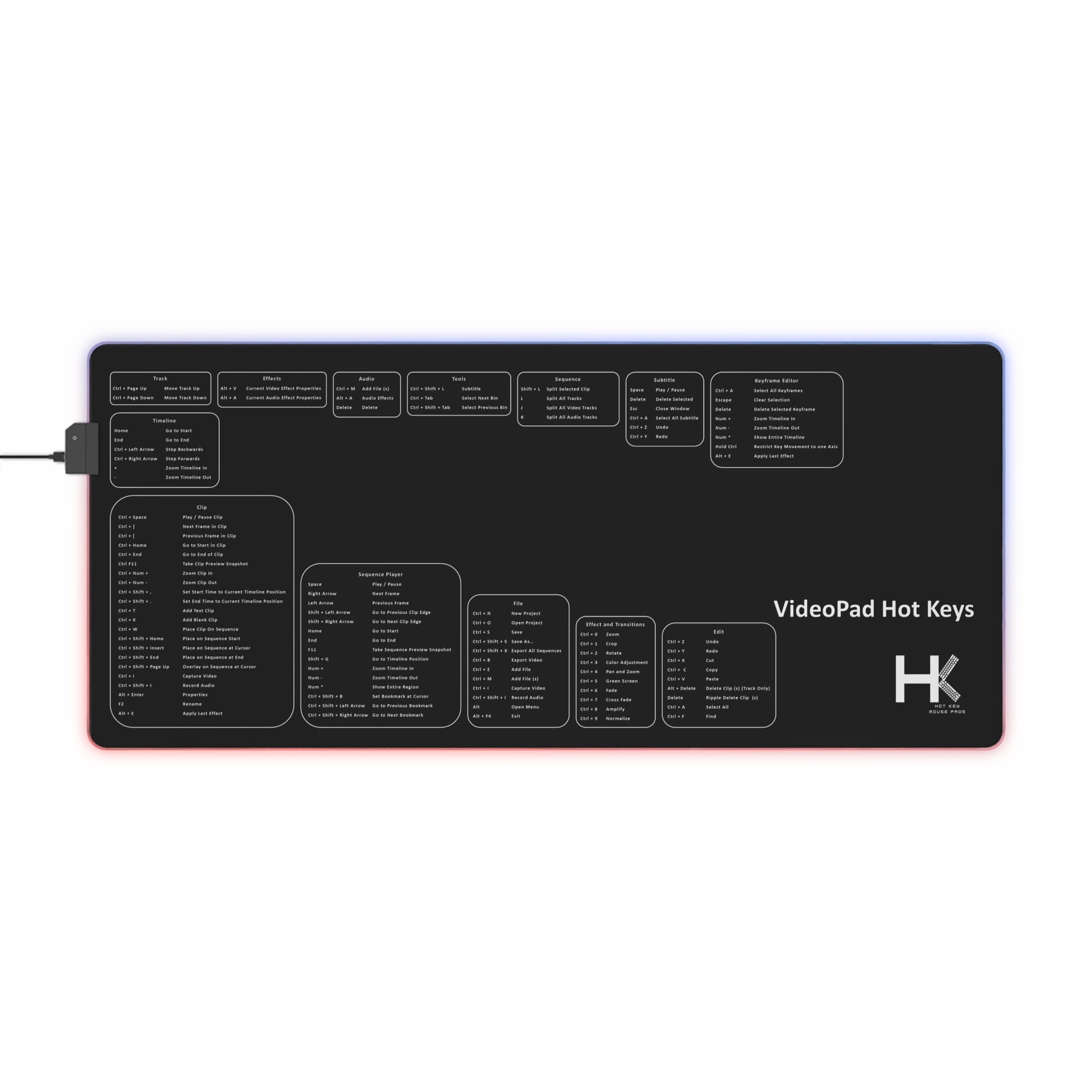 Windows VideoPad Hot Key LED XL Mouse Pad – Hot Key Mouse Pads