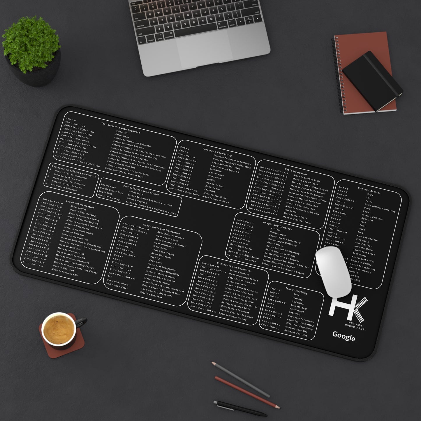 Mac Google XL Hot Key Mouse Pad