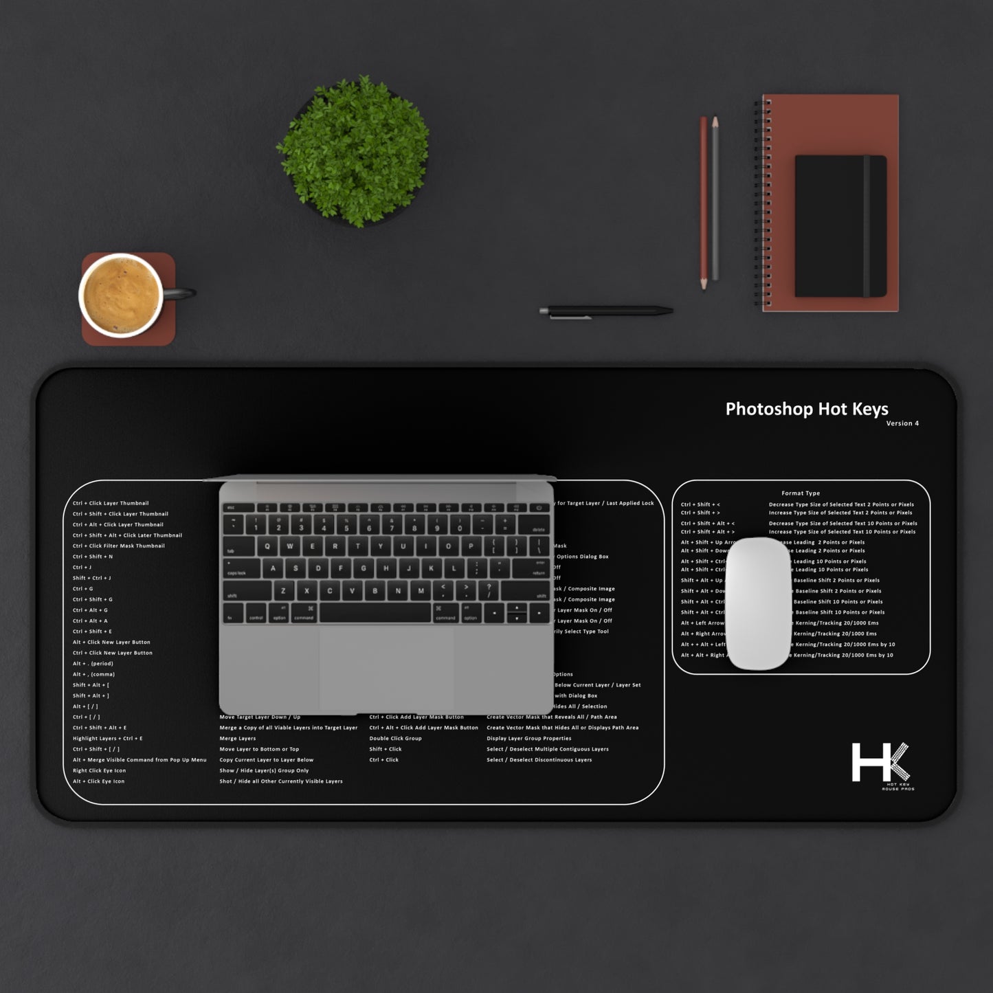 Windows Photoshop Version 4 XL Hot Key Mouse Pad