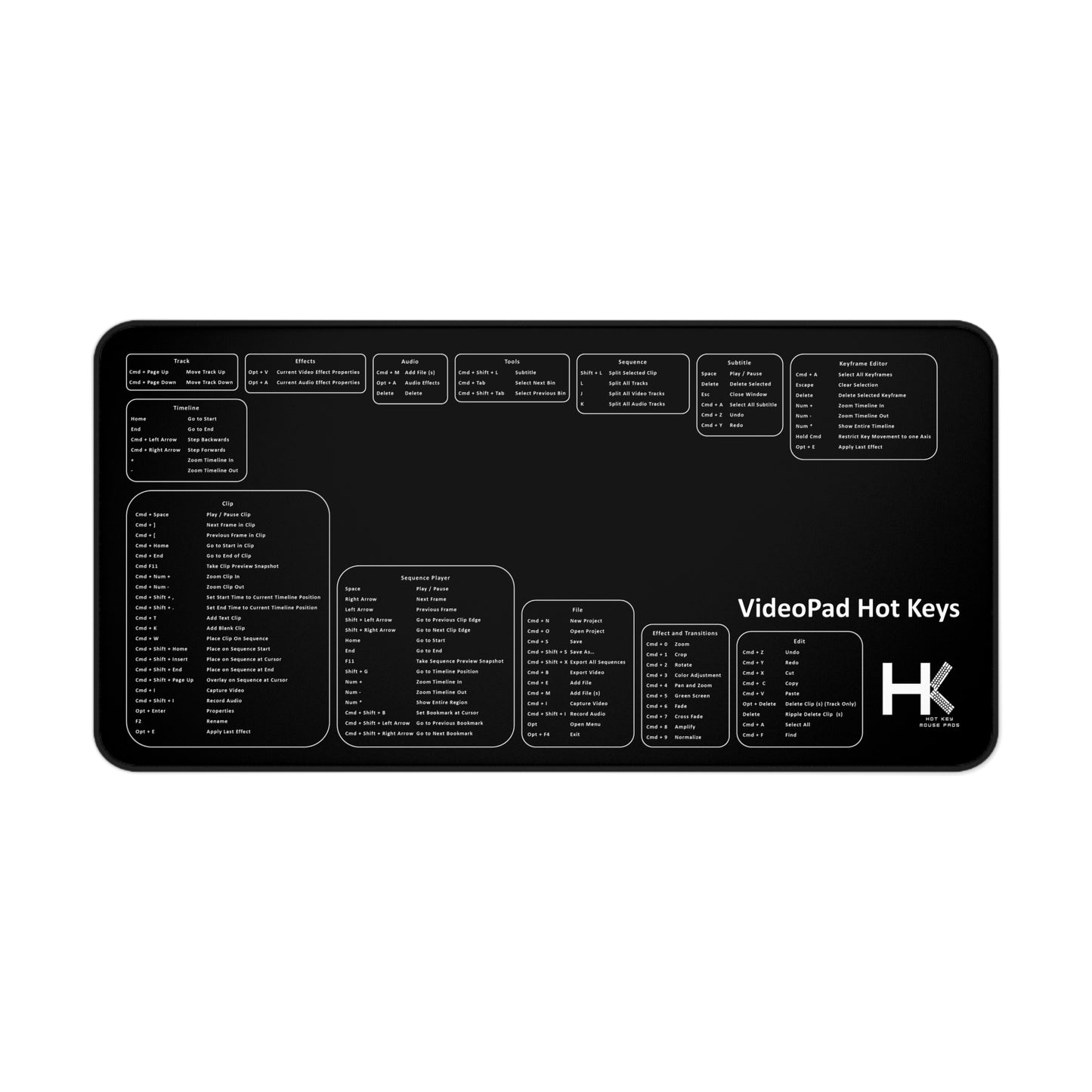 Mac VideoPad Hot Key Mouse Pad XL