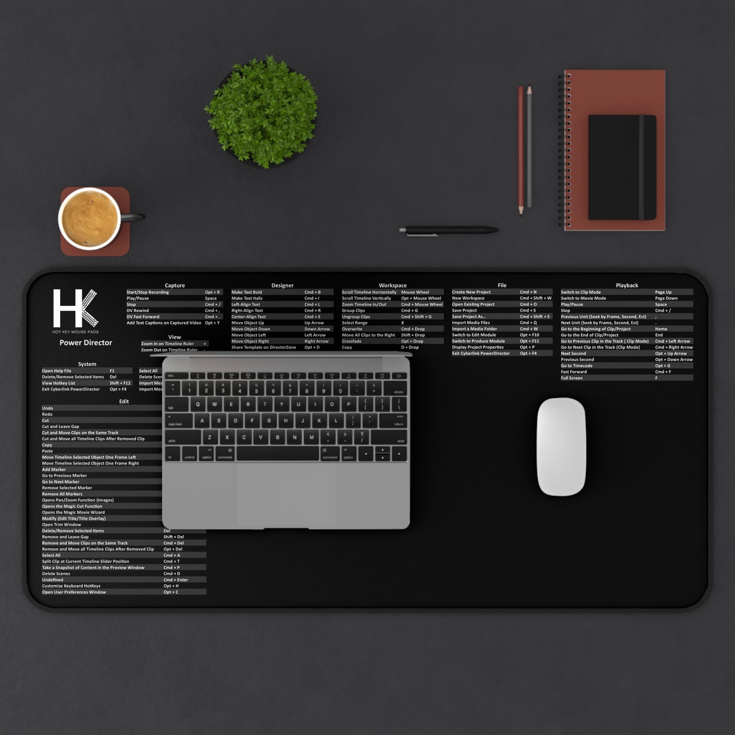 Mac PowerDirector Hot Key Mouse Pad - Ultimate Shortcut Mouse Pad