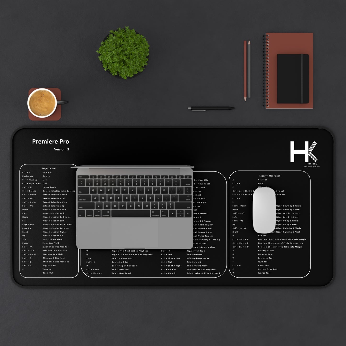 Windows Premiere Pro Version 3 Hot Key Mouse Pad XL