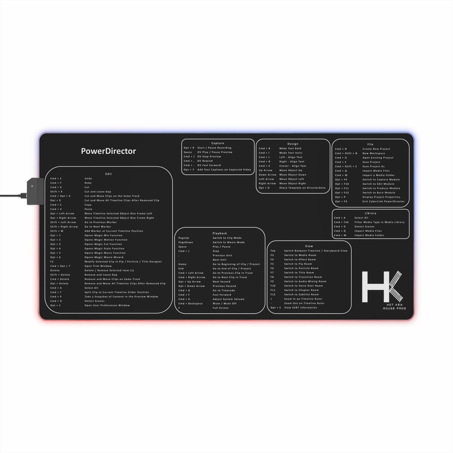 Mac PowerDirector Medium LED Hot Key Mouse Pad